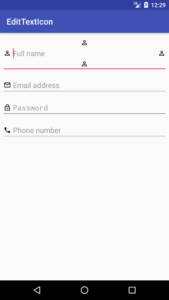 Android edittext icon in different position