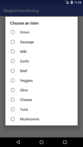 android alertdialog single choice