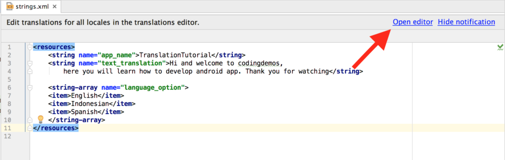 android studio translation editor