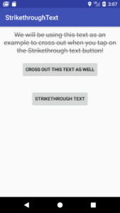 Android strikethrough text
