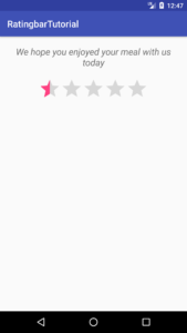 Android ratingbar half star