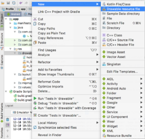 Create drawable file in Android Studio