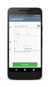 Android credit card form