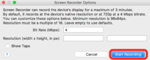 Android studio screen recorder options