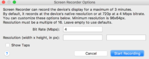 Android studio screen recorder options