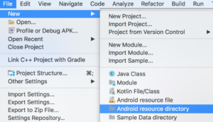 Create menu folder in Android Studio