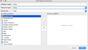 Create menu folder in Android Studio