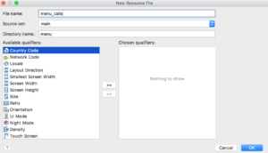 Create menu resource file in Android Studio