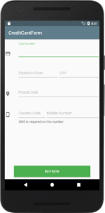 android credit card layout