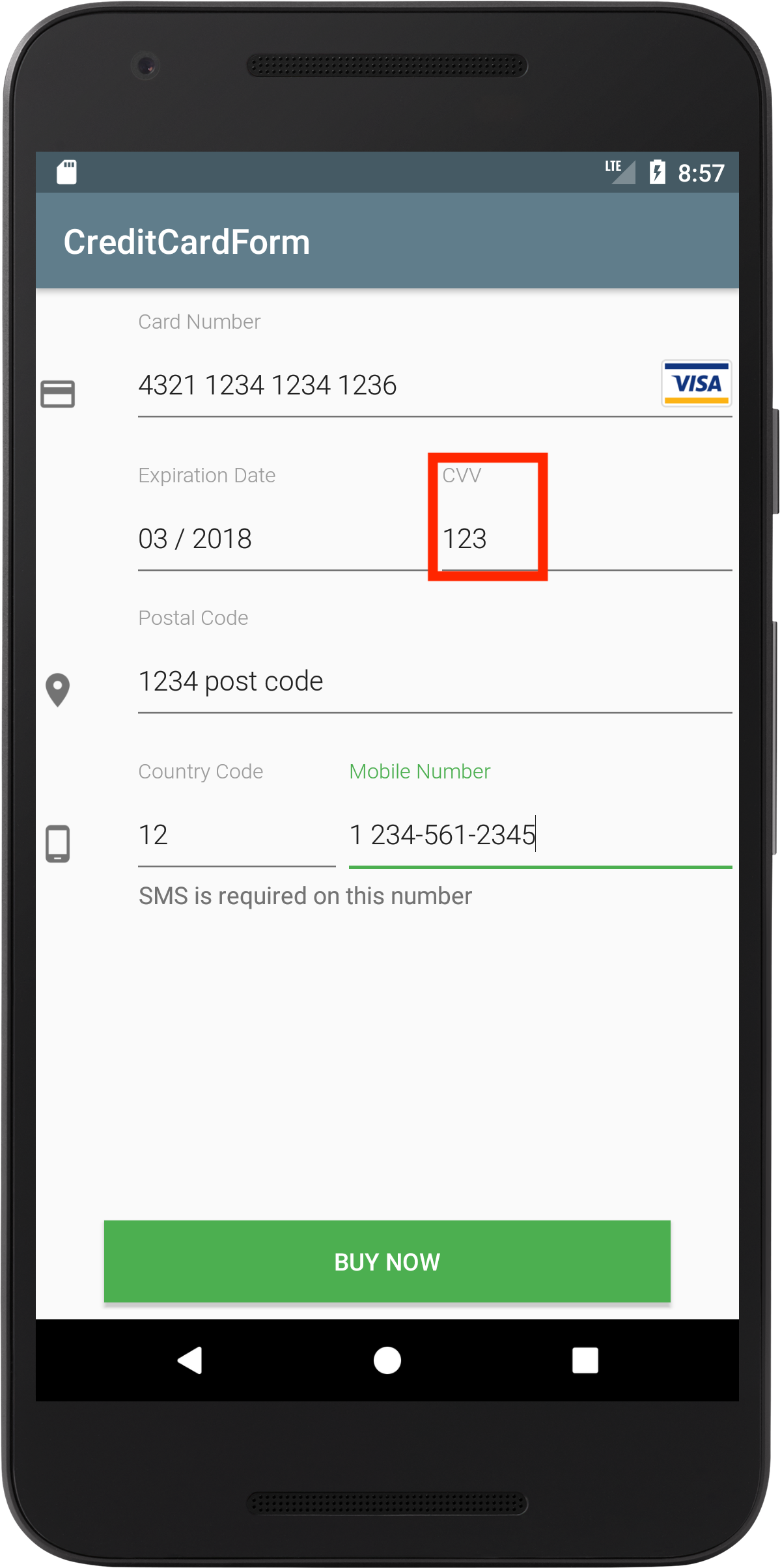 Android Credit Card Form Tutorial Coding Demos