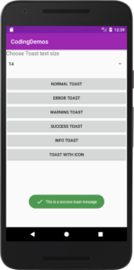 Android toasty success toast message