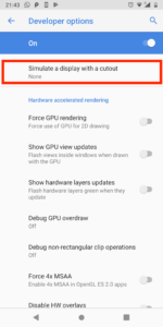 android simulate a display with a cutout