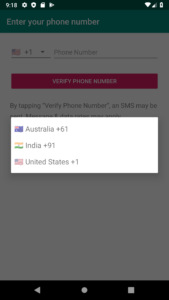 Firebase auth phone country picker