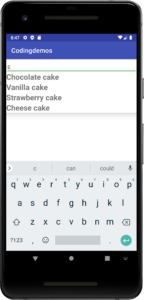 Custom autocompletetextview in android example