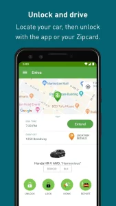 Zipcar Unlock Car Feature